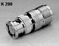 Adapter BNC-Stecker/UHF-Buchse, K200