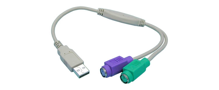 USB-PS2 Adapterkabel 2xMDIN Buchse