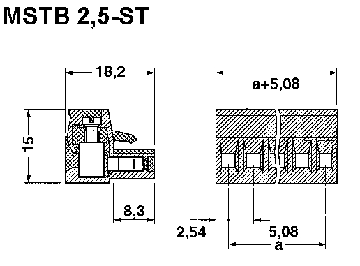 MSTB2,5/ 3-ST-5,08  Steckerleiste 3pol. RM5,08mm