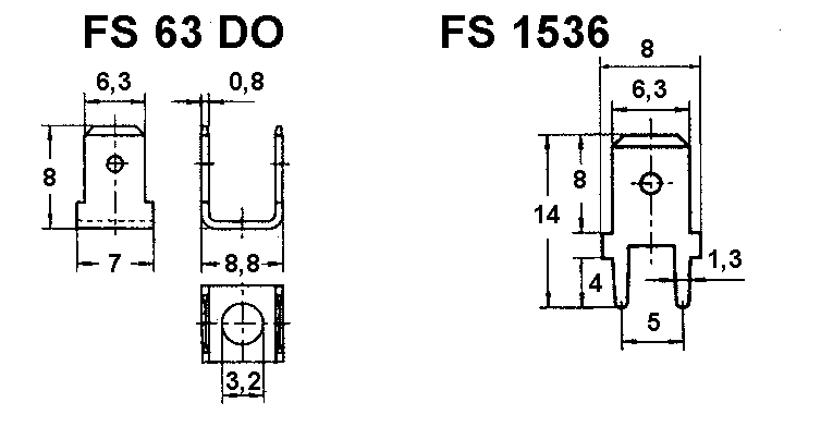 FS1536  Flachstecker PC 8x14 6,3x0,8