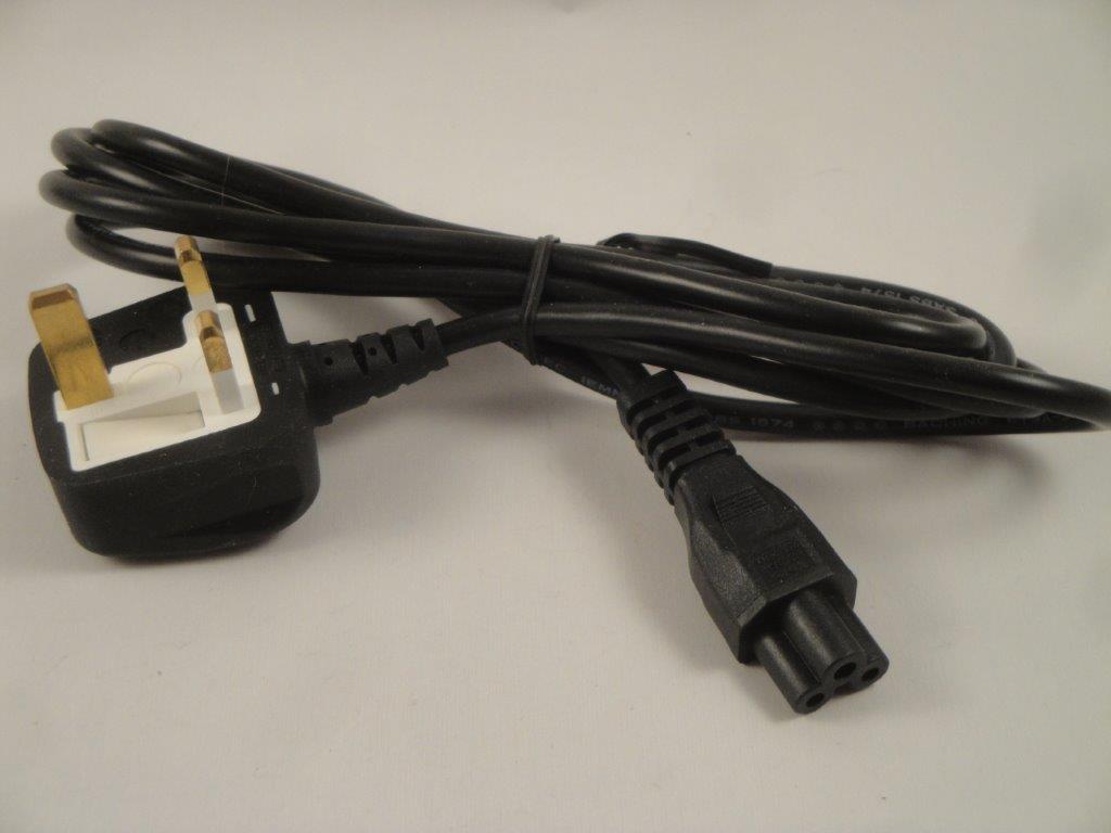 GB-Netzkabel 2m 3A schwarz 3x0,75mm, mit Kupplung IEC320-C5 fr
