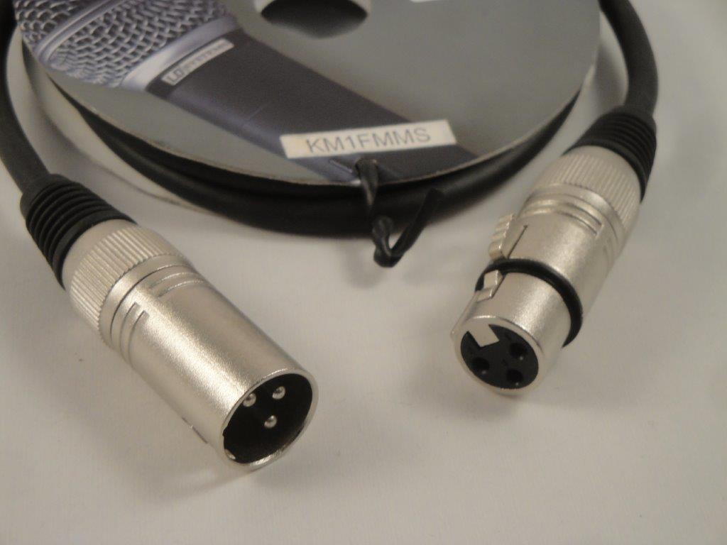 Audiokabel XLR M/F 1,0m  6mm/0.22 mm, schwarz KM1FMMS