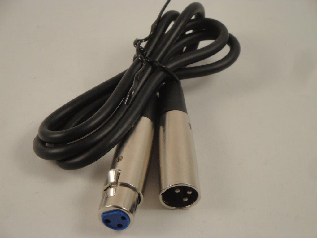 Audiokabel XLR M/F 1,0m  6mm/0.22 mm, schwarz