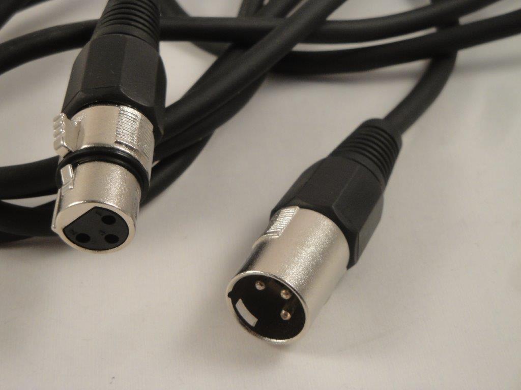 Audiokabel XLR M/F 3,0m  6mm/0.22 mm, schwarz