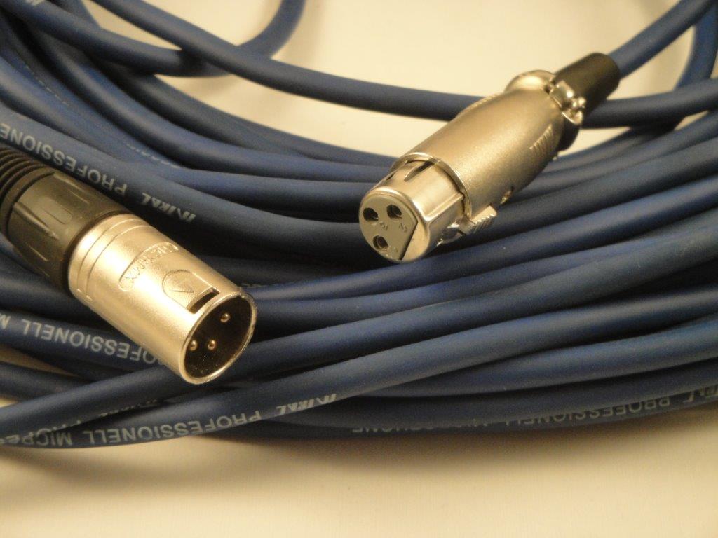 Audiokabel XLR M/F 20,0m  6mm/0.22 mm, blau