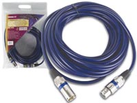 Audiokabel DMX-XLR M/F 10m  6,5mm 110-Ohm, blau