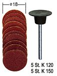 Gummiteller 18mm, inkl.10 Schleifscheiben, Proxxon 28982