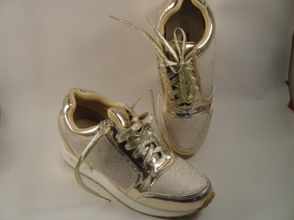 Damen Schuhe, Größe 36, gold, BJ-583