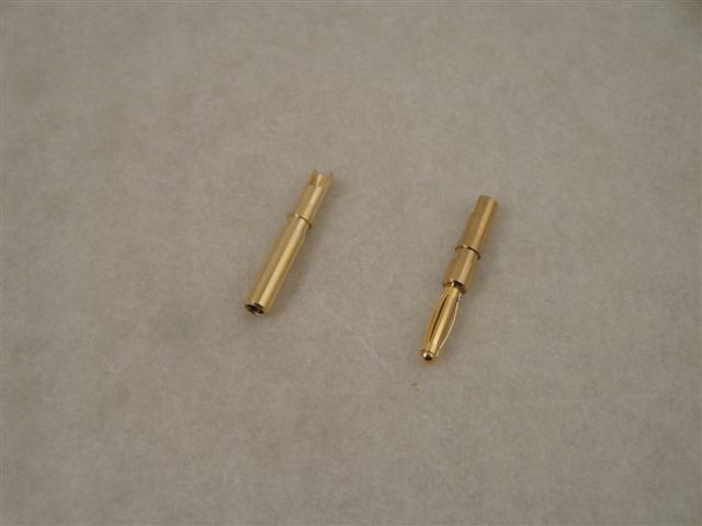 Goldkontaktstecker + Buchse 2,0mm  (1Paar)