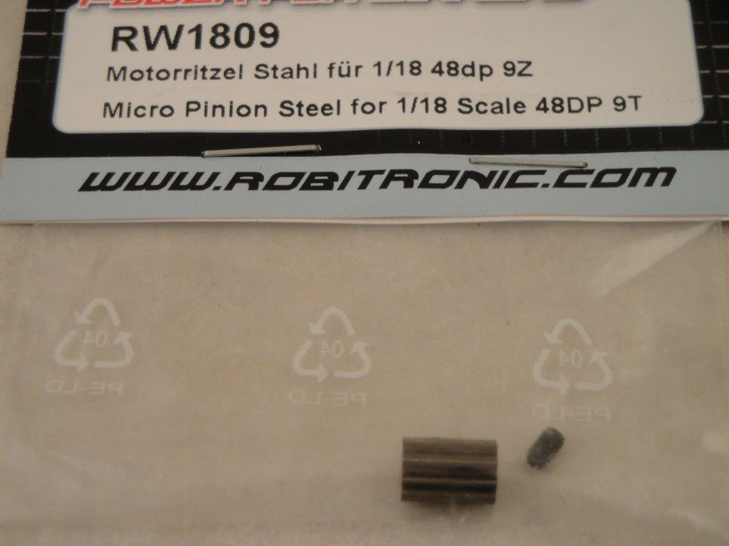 Stahlritzel 48P, 9 Zhne, 1:18 2mm, Robitronic RW1809